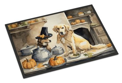 NEW Yellow Lab Fall Kitchen Pumpkins Doormat Front Door Mat Indoor Outdoor Rugs for Entryway, Non Slip Washable Low Pile, 18H X 27W