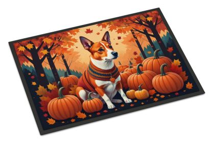 NEW Red Basenji Fall Doormat Front Door Mat Indoor Outdoor Rugs for Entryway, Non Slip Washable Low Pile, 18H X 27W