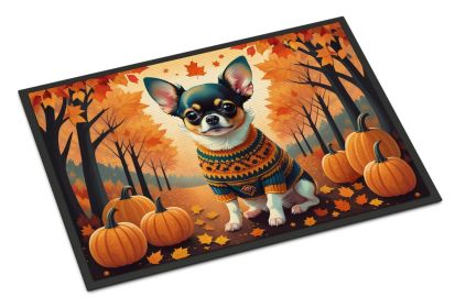 NEW Tricolor Chihuahua Fall Doormat Front Door Mat Indoor Outdoor Rugs for Entryway, Non Slip Washable Low Pile, 18H X 27W