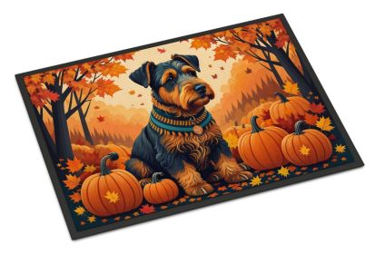 NEW Airedale Terrier Fall Doormat Front Door Mat Indoor Outdoor Rugs for Entryway, Non Slip Washable Low Pile, 18H X 27W
