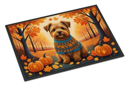 NEW Norfolk Terrier Fall Doormat Front Door Mat Indoor Outdoor Rugs for Entryway, Non Slip Washable Low Pile, 18H X 27W