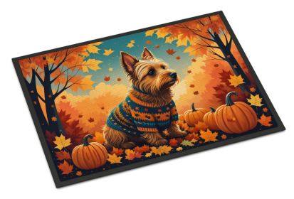 NEW Australian Terrier Terrier Fall Doormat Front Door Mat Indoor Outdoor Rugs for Entryway, Non Slip Washable Low Pile, 18H X 27W