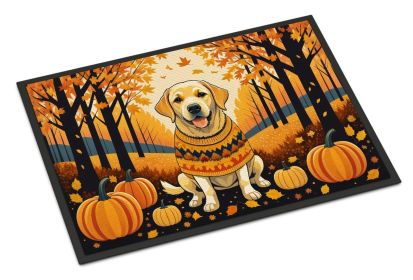 NEW Yellow Labrador Retriever Fall Doormat Front Door Mat Indoor Outdoor Rugs for Entryway, Non Slip Washable Low Pile, 18H X 27W