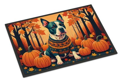 NEW Pit Bull Terrier Fall Doormat Front Door Mat Indoor Outdoor Rugs for Entryway, Non Slip Washable Low Pile, 18H X 27W