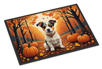 NEW Jack Russell Terrier Fall Doormat Front Door Mat Indoor Outdoor Rugs for Entryway, Non Slip Washable Low Pile, 18H X 27W