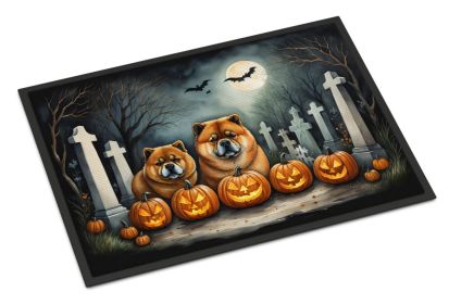 NEW Chow Chow Spooky Halloween Doormat Front Door Mat Indoor Outdoor Rugs for Entryway, Non Slip Washable Low Pile, 18H X 27W