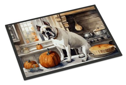 NEW Boxer Fall Kitchen Pumpkins Doormat Front Door Mat Indoor Outdoor Rugs for Entryway, Non Slip Washable Low Pile, 18H X 27W