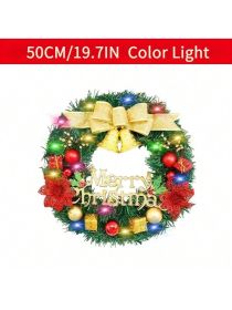 1 Piece Of 20-inch Bell-style Christmas Wreath, With Warm Light And Colored Light Options Available (Option: 50cm-Colorful)