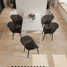 2  Pack Modern Lounge Chairs   Indoor  Outdoor All-Weather PP Plastic, Lightweight For Patio, Beach, Living Room (Option: Warm Grey)