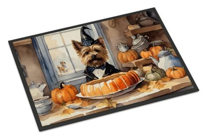 NEW Cairn Terrier Fall Kitchen Pumpkins Doormat Front Door Mat Indoor Outdoor Rugs for Entryway, Non Slip Washable Low Pile, 18H X 27W (Default: Default)